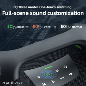 ZEALOT-ZE21 250W Big Power Wireless TWS Subwoofer Bluetooth Speaker - Thumbnail Image 4