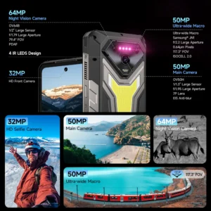 Ulefone Armor 34 Pro Plus 5G AI Rugged Phone 6.95" 25500mAh 32GB+512GB Built-in Projector 120Hz - Thumbnail Image 5