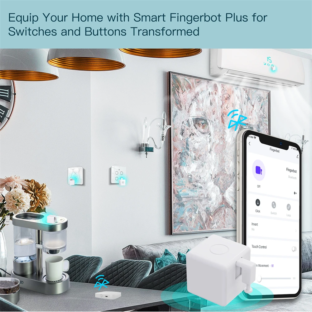 MOES Tuya Smart Bluetooth Fingerbot Plus Smart Life App Voice Control via Alexa, Google Assistant - Image 3