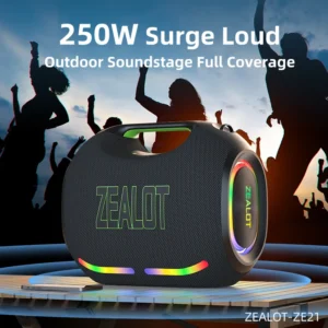 ZEALOT-ZE21 250W Big Power Wireless TWS Subwoofer Bluetooth Speaker - Thumbnail Image 3