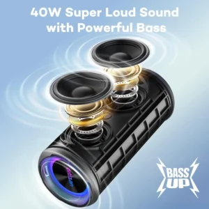 Ortizan Bluetooth Speaker, 40W Peak Outdoor, Wireless, Portable - Thumbnail Image 2