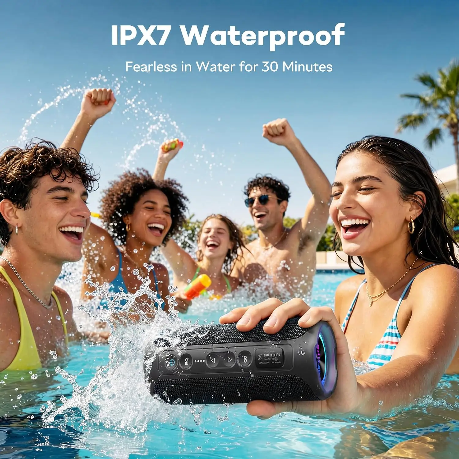 Ortizan Bluetooth Speaker, 40W Peak Outdoor, Wireless, Portable - Image 5