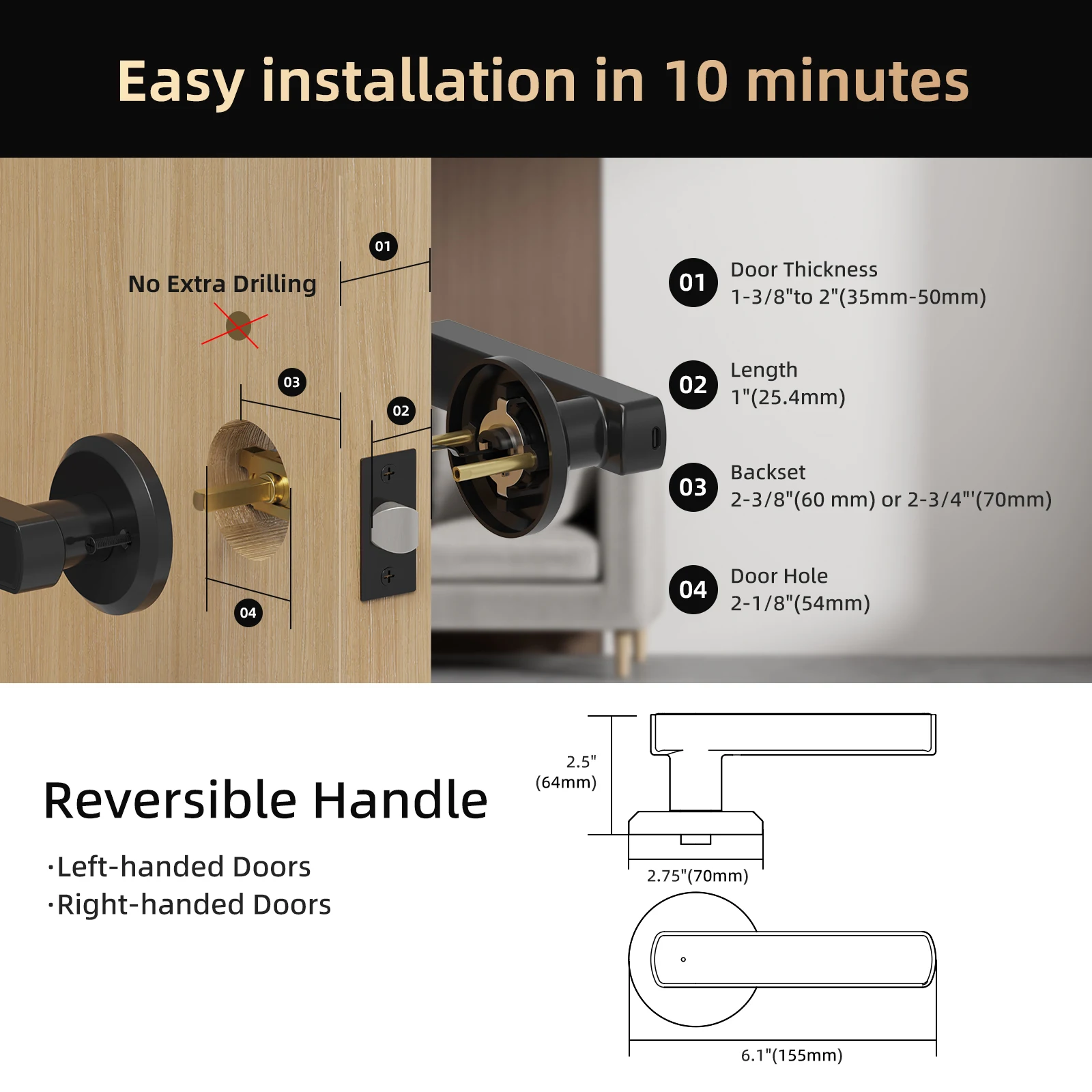 Viladepot Smart Lock Fingerprint Door Lock - Image 2