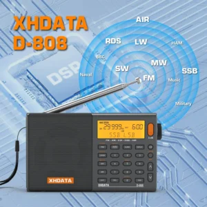 XHDATA D-808 AM/FM/SW/MW SSB AIR RDS Full Band Portable Radio