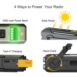 Emergency Solar Hand Crank NOAA Weather Radio - Thumbnail Image 2