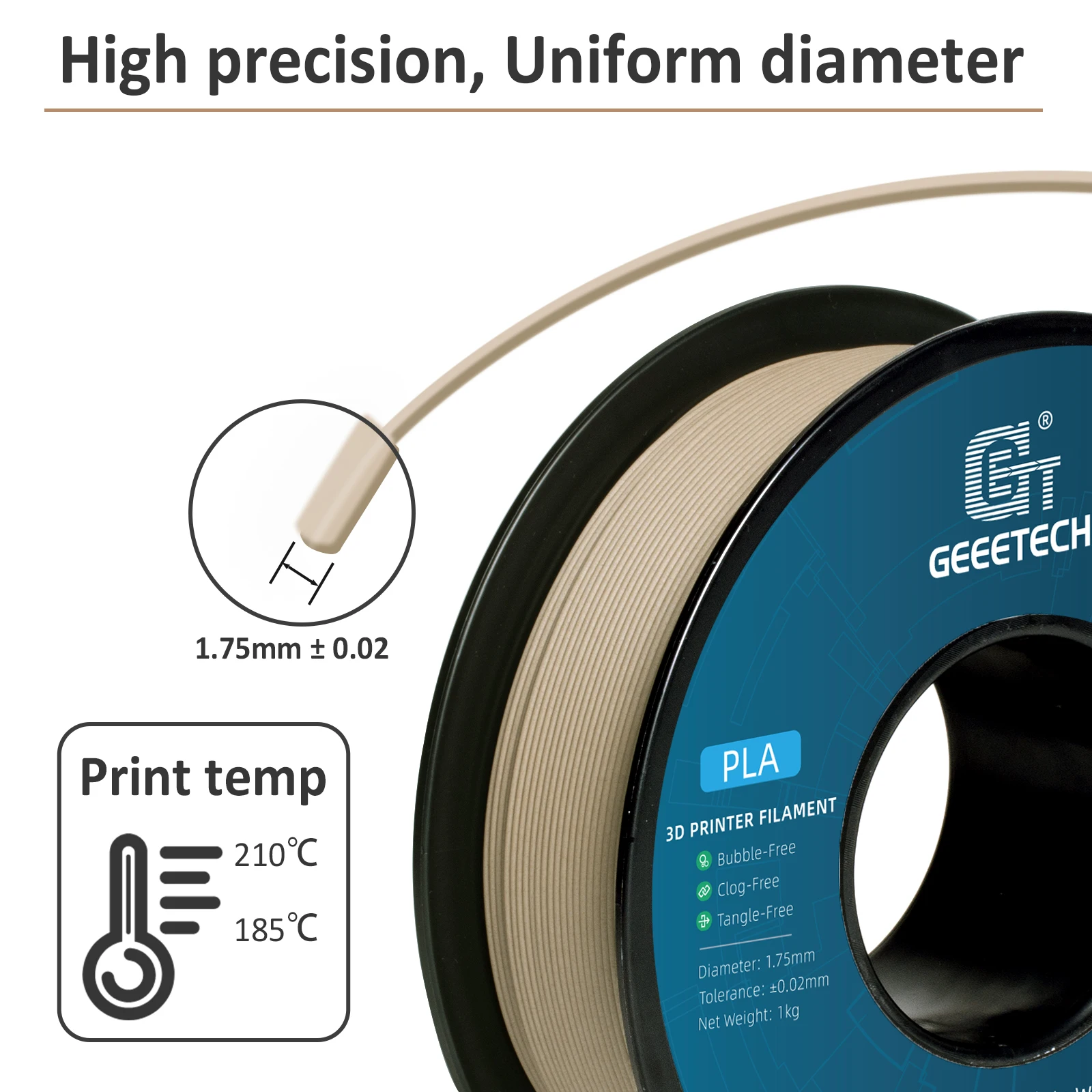 Geeetech Wood PLA 5kg 1.75mm Filament - Image 2