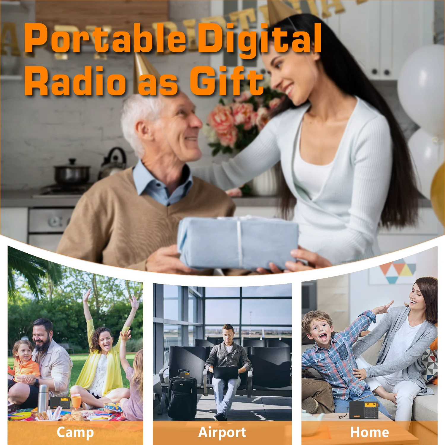 XHDATA D-808 AM/FM/SW/MW SSB AIR RDS Full Band Portable Radio - Image 5
