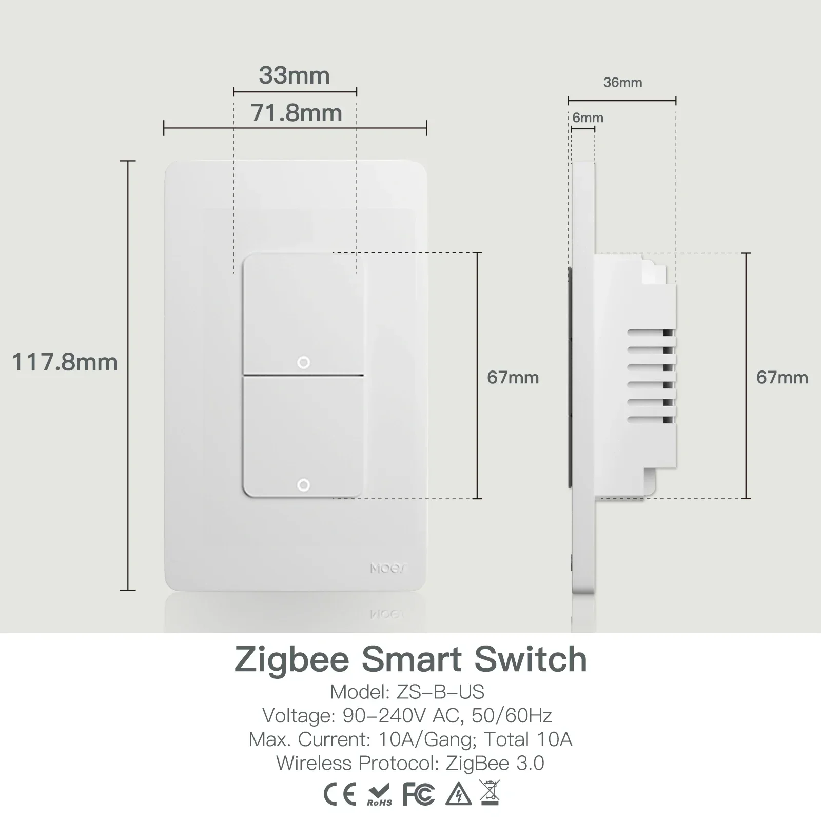 MOES Tuya ZigBee Smart Light Switch US - Image 6