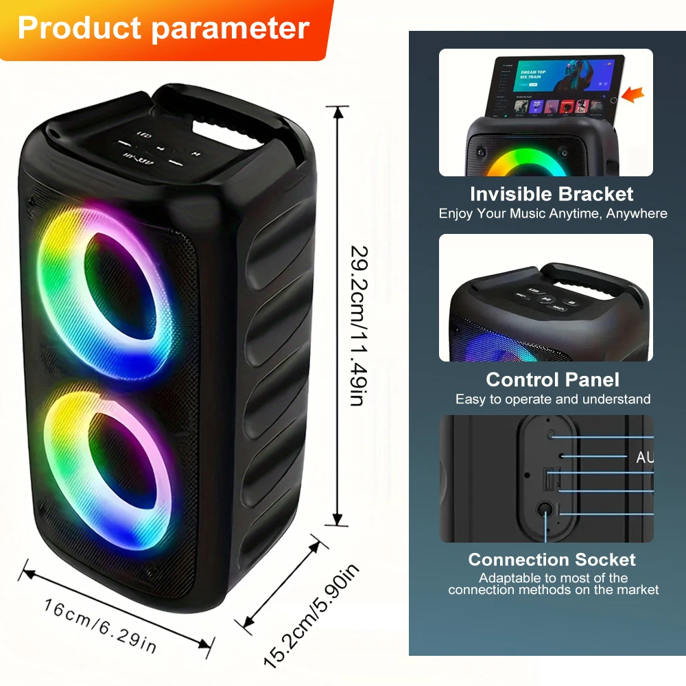 ZNLYRION HY-3317 Portable Bluetooth Karaoke Speaker - Image 2