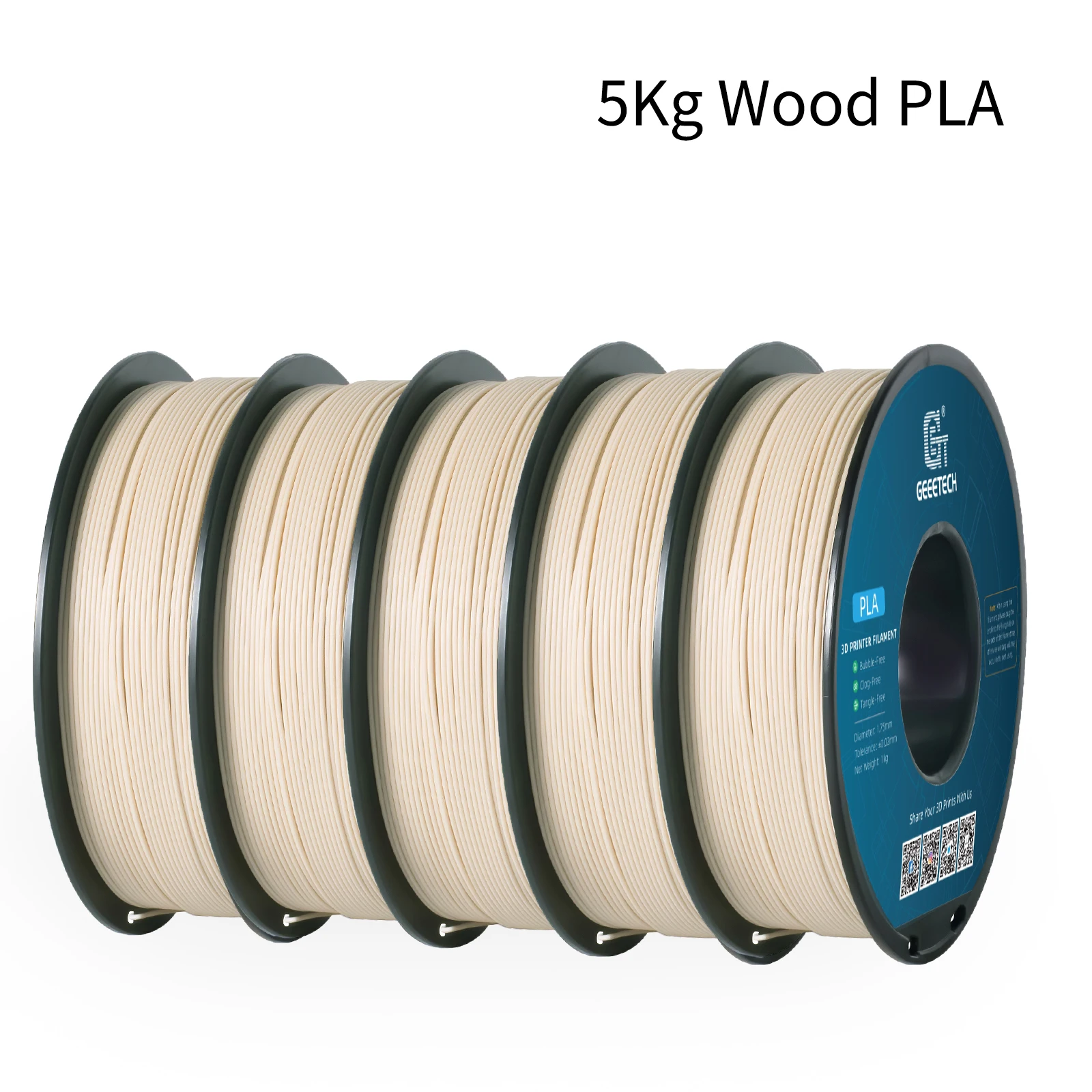 Geeetech Wood PLA 5kg 1.75mm Filament - Image 1