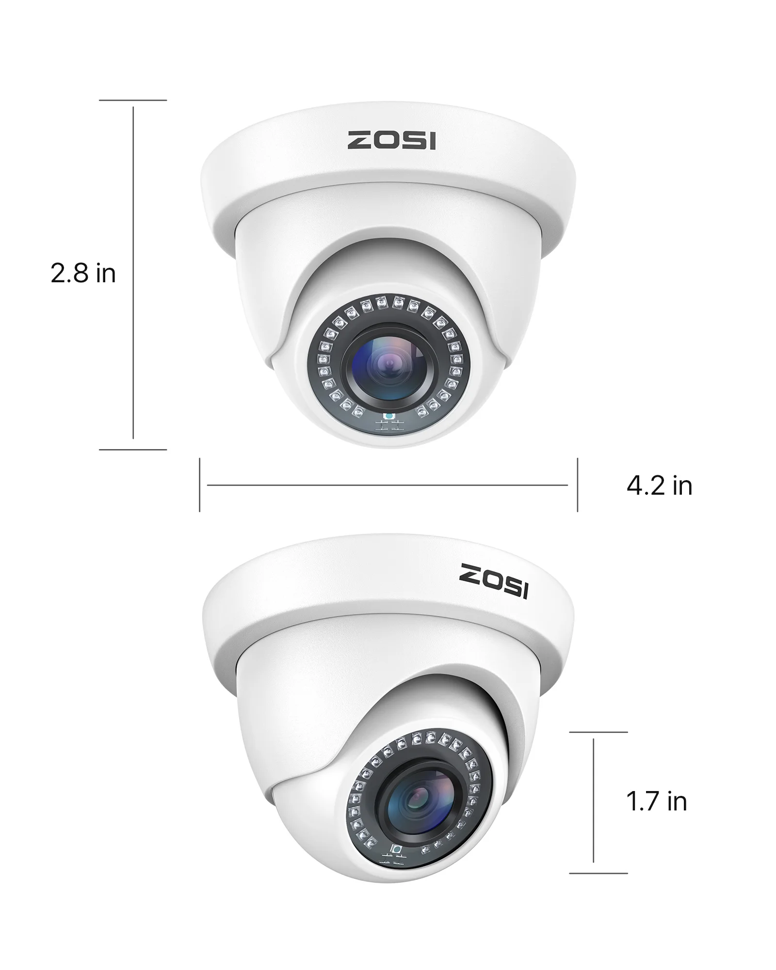 ZOSI 1080P HD-TVI Dome Security Cameras - Image 8