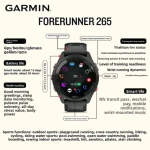 Garmin Forerunner 265 GPS 46mm Smartwatch - Thumbnail Image 7