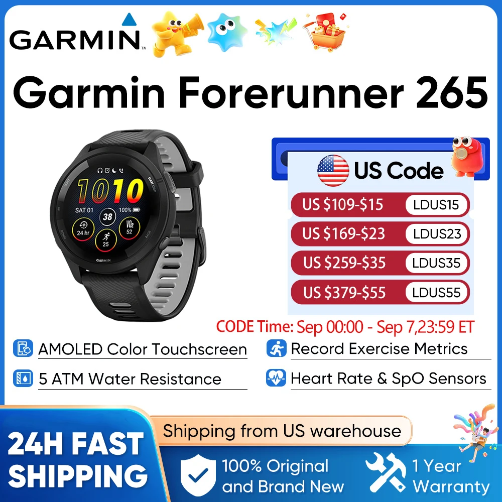 Garmin Forerunner 265 GPS 46mm Smartwatch - Image 1