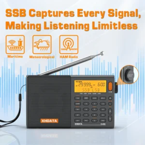 XHDATA D808 Professional AM FM SW MW AIR SSB RDS Radio