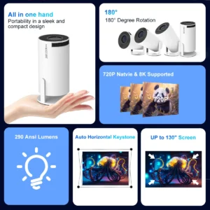 Magcubic Android 14 HY300 Pro Home Outdoor Projector - Thumbnail Image 2