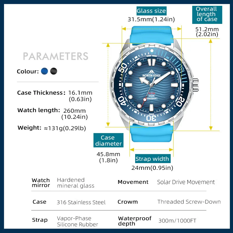 NORTH EDGE 2026 New TRITON Solar Powered Dive Watch - Image 6